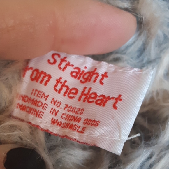 Hairy Teddy Bear holding Heart Stuffed Animal toy - Picture 4 of 4